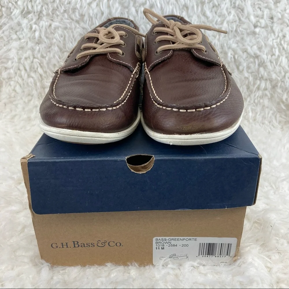 G.H. Bass & Co. Men’s Greenporte Brown Leather Loafers 11